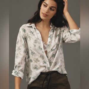 NWT Anthropology Cloth and Stone Floral Print Button-Up Blouse size Medium